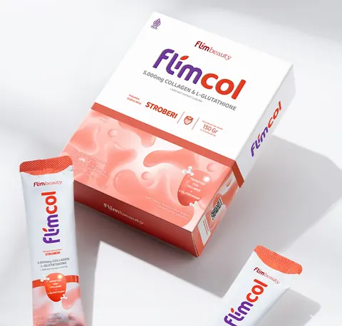 Box Flimcol rasa Stroberi dan dua sachet