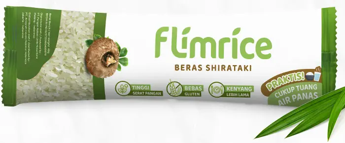 Sachet Flimrice Beras Shirataki dengan daun pandan